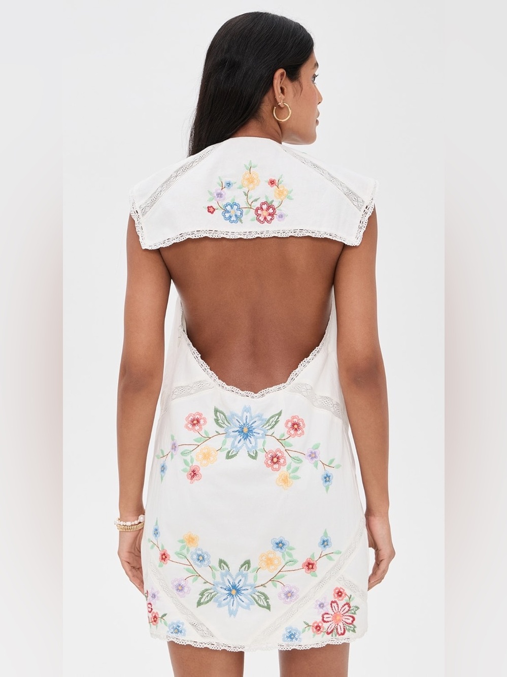 NWT Free People Willow Embroidered Mini Dress - Size Small - White - Cottagecore - Picture 14 of 16